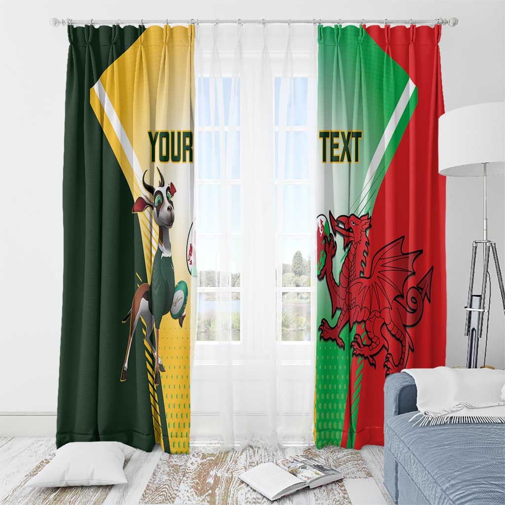 Custom South Africa And Wales Rugby Window Curtain Springboks Welsh Mascots Dynamic Version - Wonder Print Shop