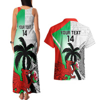 Custom Fiji And Wales Rugby Couples Matching Tank Maxi Dress and Hawaiian Shirt Fijian Tapa Welsh Mascots Dynamic Version - Wonder Print Shop