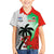 Custom Fiji And Wales Rugby Family Matching Off Shoulder Short Dress and Hawaiian Shirt Fijian Tapa Welsh Mascots Dynamic Version - Wonder Print Shop