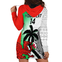 Custom Fiji And Wales Rugby Hoodie Dress Fijian Tapa Welsh Mascots Dynamic Version - Wonder Print Shop