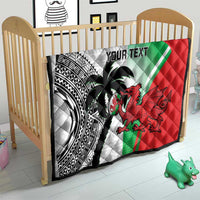 Custom Fiji And Wales Rugby Quilt Fijian Tapa Welsh Mascots Dynamic Version - Wonder Print Shop