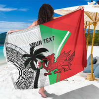 Custom Fiji And Wales Rugby Sarong Fijian Tapa Welsh Mascots Dynamic Version - Wonder Print Shop