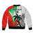 Custom Fiji And Wales Rugby Sleeve Zip Bomber Jacket Fijian Tapa Welsh Mascots Dynamic Version - Wonder Print Shop