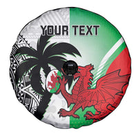 Custom Fiji And Wales Rugby Spare Tire Cover Fijian Tapa Welsh Mascots Dynamic Version - Wonder Print Shop