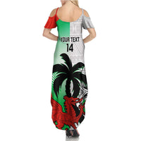 Custom Fiji And Wales Rugby Summer Maxi Dress Fijian Tapa Welsh Mascots Dynamic Version - Wonder Print Shop