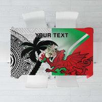 Custom Fiji And Wales Rugby Tablecloth Fijian Tapa Welsh Mascots Dynamic Version - Wonder Print Shop
