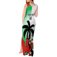 Custom Fiji And Wales Rugby Tank Maxi Dress Fijian Tapa Welsh Mascots Dynamic Version - Wonder Print Shop