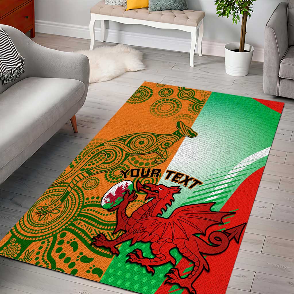 Custom Australia And Wales Rugby Area Rug Wallabies Welsh Mascots Dynamic Version - Wonder Print Shop