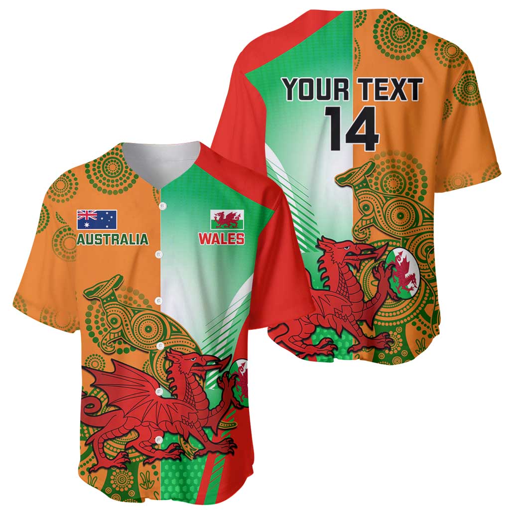 Custom Australia And Wales Rugby Baseball Jersey Wallabies Welsh Mascots Dynamic Version - Wonder Print Shop