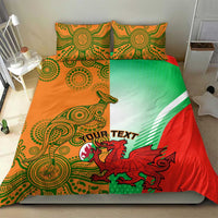 Custom Australia And Wales Rugby Bedding Set Wallabies Welsh Mascots Dynamic Version - Wonder Print Shop