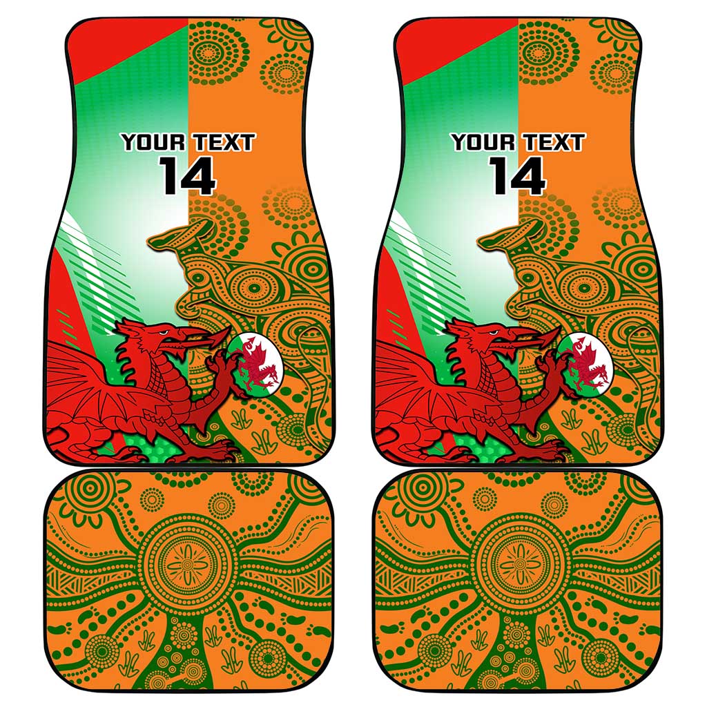 Custom Australia And Wales Rugby Car Mats Wallabies Welsh Mascots Dynamic Version - Wonder Print Shop