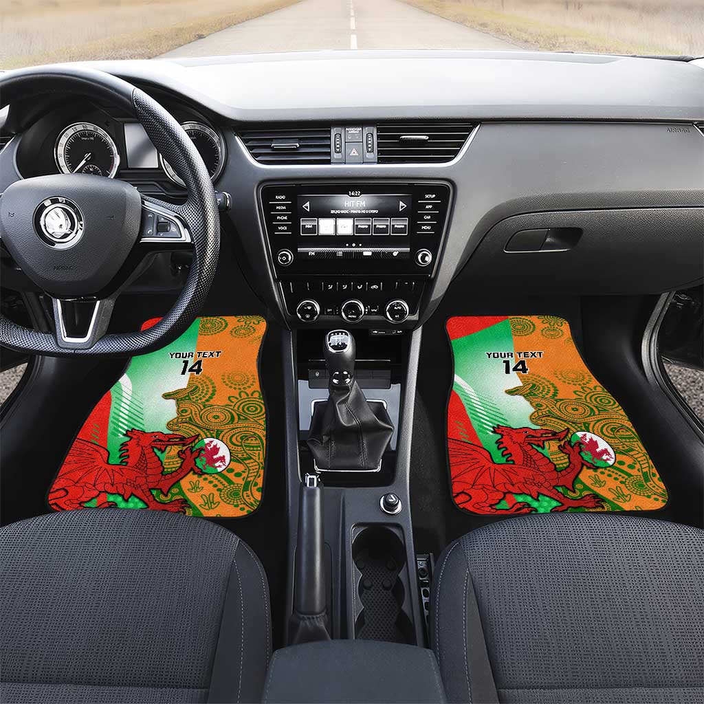 Custom Australia And Wales Rugby Car Mats Wallabies Welsh Mascots Dynamic Version - Wonder Print Shop