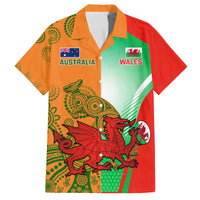 Custom Australia And Wales Rugby Family Matching Puletasi and Hawaiian Shirt Wallabies Welsh Mascots Dynamic Version - Wonder Print Shop