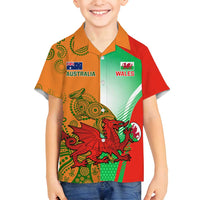 Custom Australia And Wales Rugby Family Matching Summer Maxi Dress and Hawaiian Shirt Wallabies Welsh Mascots Dynamic Version - Wonder Print Shop