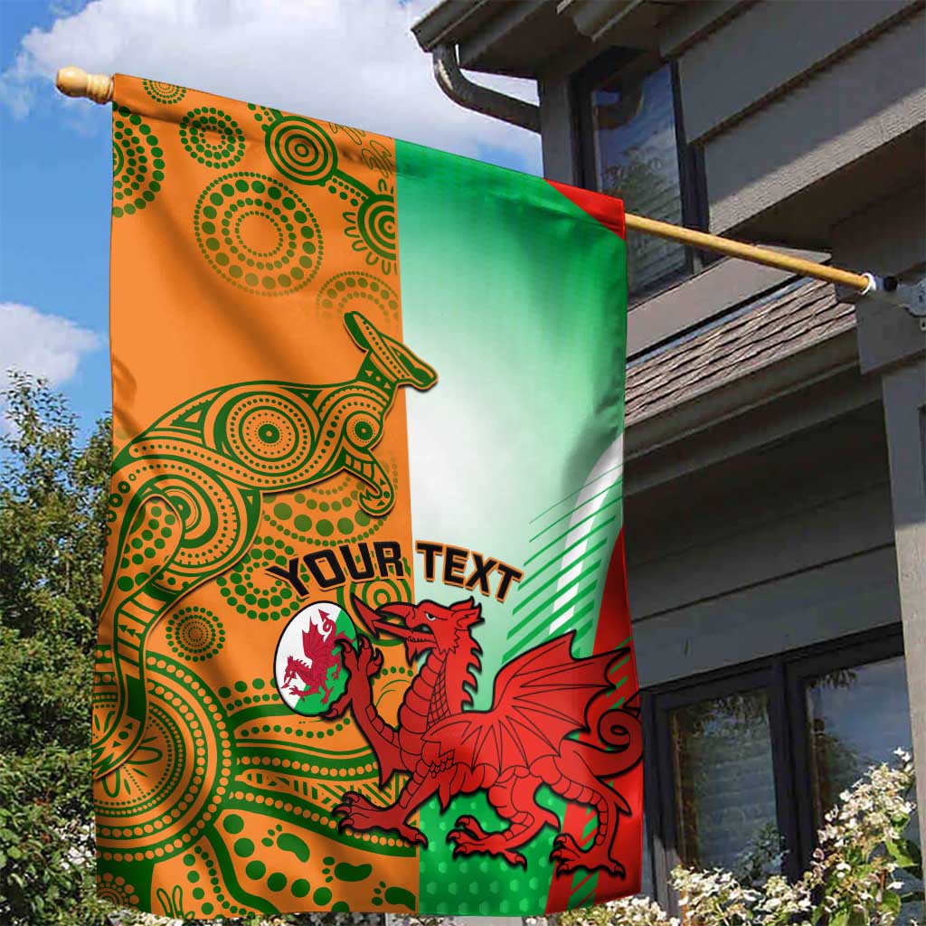 Custom Australia And Wales Rugby Garden Flag Wallabies Welsh Mascots Dynamic Version - Wonder Print Shop