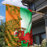 Custom Australia And Wales Rugby Garden Flag Wallabies Welsh Mascots Dynamic Version - Wonder Print Shop