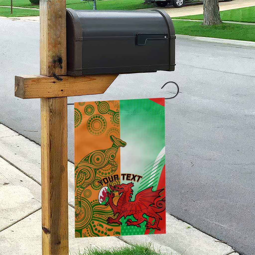 Custom Australia And Wales Rugby Garden Flag Wallabies Welsh Mascots Dynamic Version - Wonder Print Shop