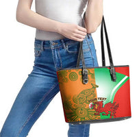 Custom Australia And Wales Rugby Leather Tote Bag Wallabies Welsh Mascots Dynamic Version - Wonder Print Shop