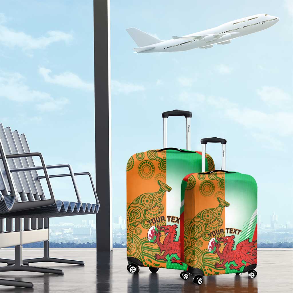 Custom Australia And Wales Rugby Luggage Cover Wallabies Welsh Mascots Dynamic Version - Wonder Print Shop