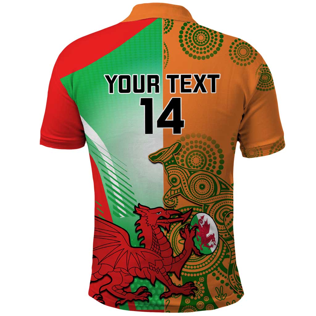Custom Australia And Wales Rugby Polo Shirt Wallabies Welsh Mascots Dynamic Version - Wonder Print Shop