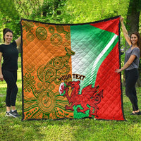 Custom Australia And Wales Rugby Quilt Wallabies Welsh Mascots Dynamic Version - Wonder Print Shop