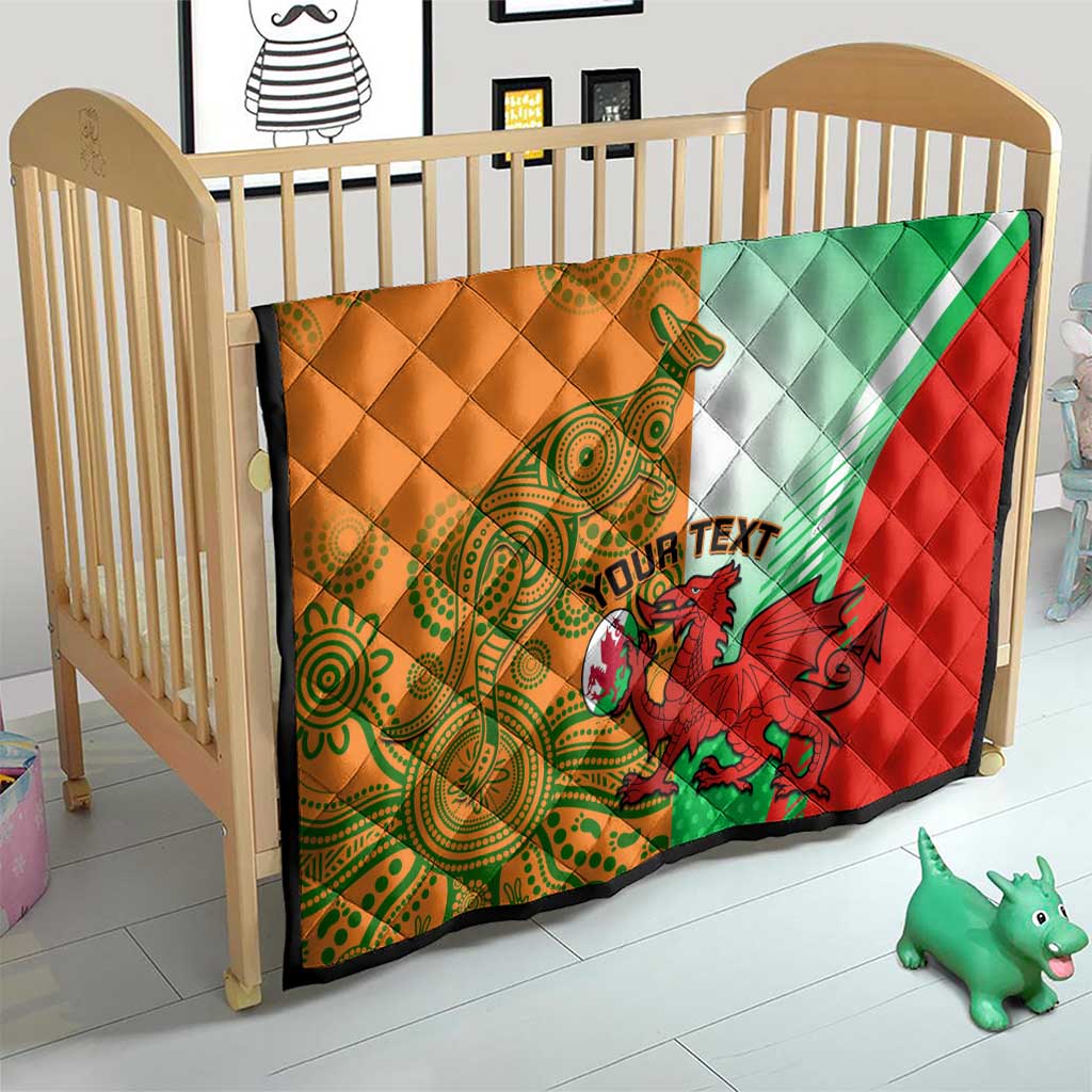 Custom Australia And Wales Rugby Quilt Wallabies Welsh Mascots Dynamic Version - Wonder Print Shop