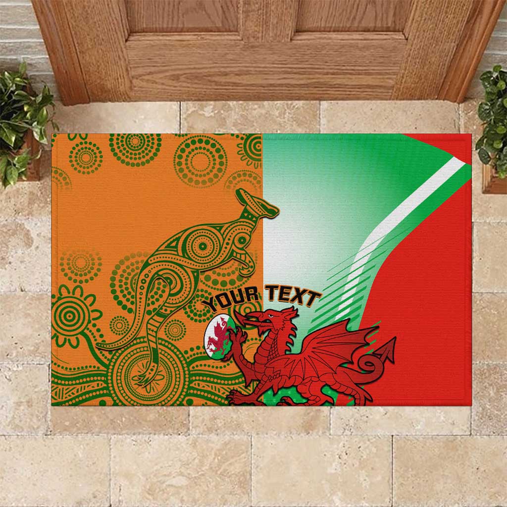Custom Australia And Wales Rugby Rubber Doormat Wallabies Welsh Mascots Dynamic Version - Wonder Print Shop