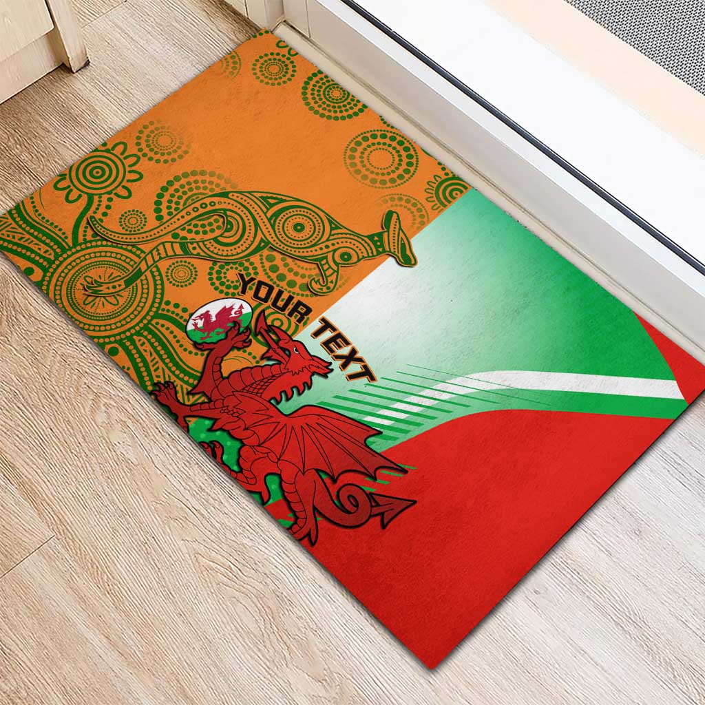 Custom Australia And Wales Rugby Rubber Doormat Wallabies Welsh Mascots Dynamic Version - Wonder Print Shop
