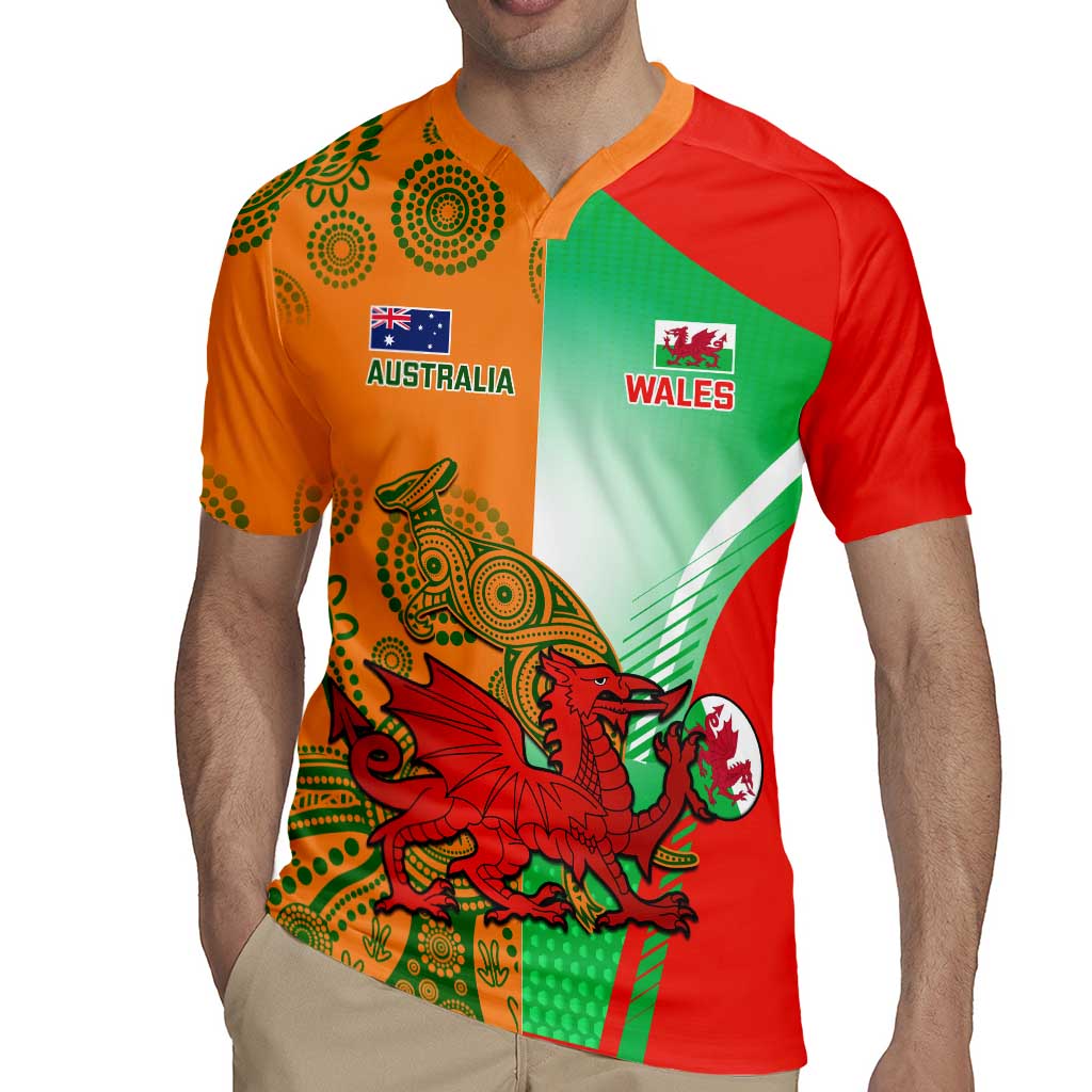 Custom Australia And Wales Rugby Rugby Jersey Wallabies Welsh Mascots Dynamic Version - Wonder Print Shop