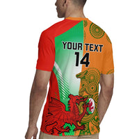 Custom Australia And Wales Rugby Rugby Jersey Wallabies Welsh Mascots Dynamic Version - Wonder Print Shop