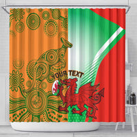 Custom Australia And Wales Rugby Shower Curtain Wallabies Welsh Mascots Dynamic Version