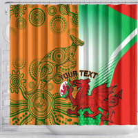 Custom Australia And Wales Rugby Shower Curtain Wallabies Welsh Mascots Dynamic Version