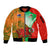 Custom Australia And Wales Rugby Sleeve Zip Bomber Jacket Wallabies Welsh Mascots Dynamic Version - Wonder Print Shop
