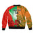 Custom Australia And Wales Rugby Sleeve Zip Bomber Jacket Wallabies Welsh Mascots Dynamic Version - Wonder Print Shop