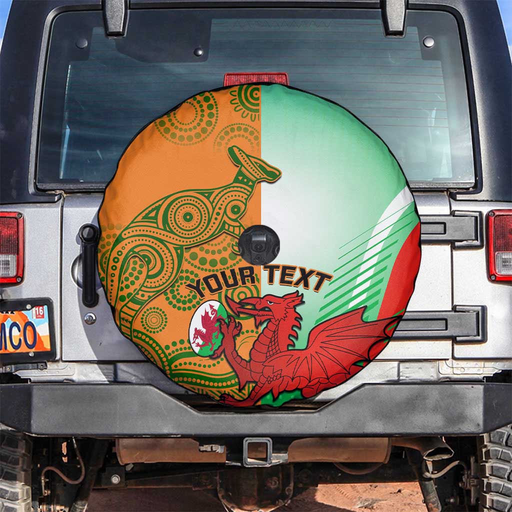 Custom Australia And Wales Rugby Spare Tire Cover Wallabies Welsh Mascots Dynamic Version - Wonder Print Shop