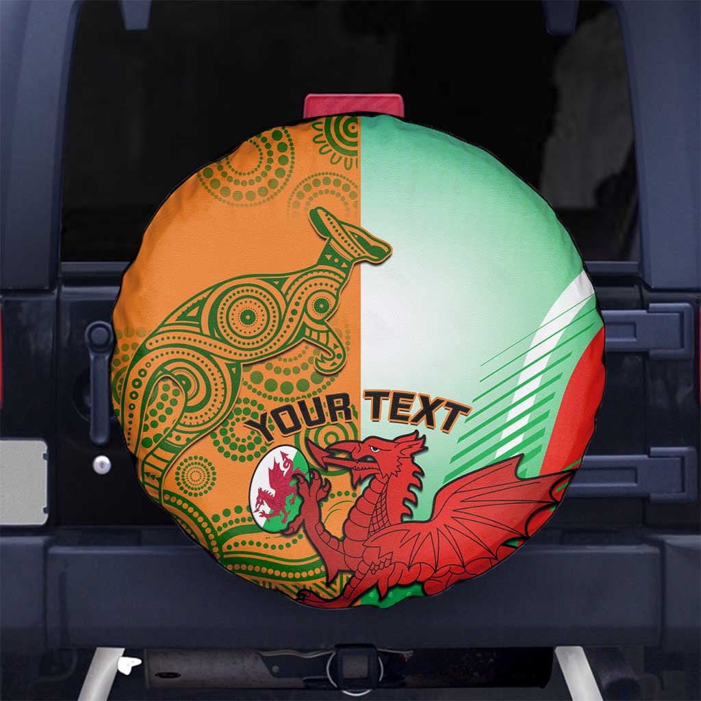 Custom Australia And Wales Rugby Spare Tire Cover Wallabies Welsh Mascots Dynamic Version - Wonder Print Shop