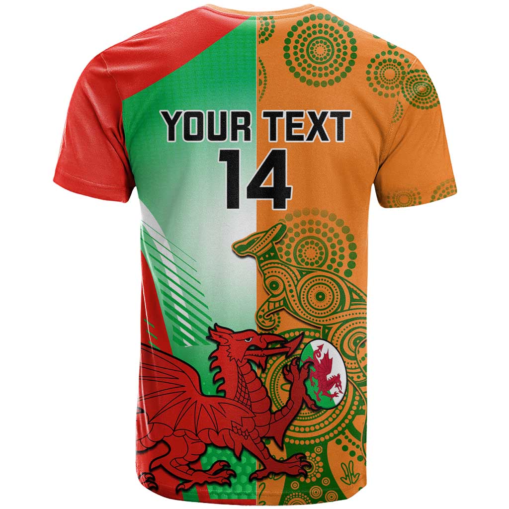 Custom Australia And Wales Rugby T Shirt Wallabies Welsh Mascots Dynamic Version - Wonder Print Shop