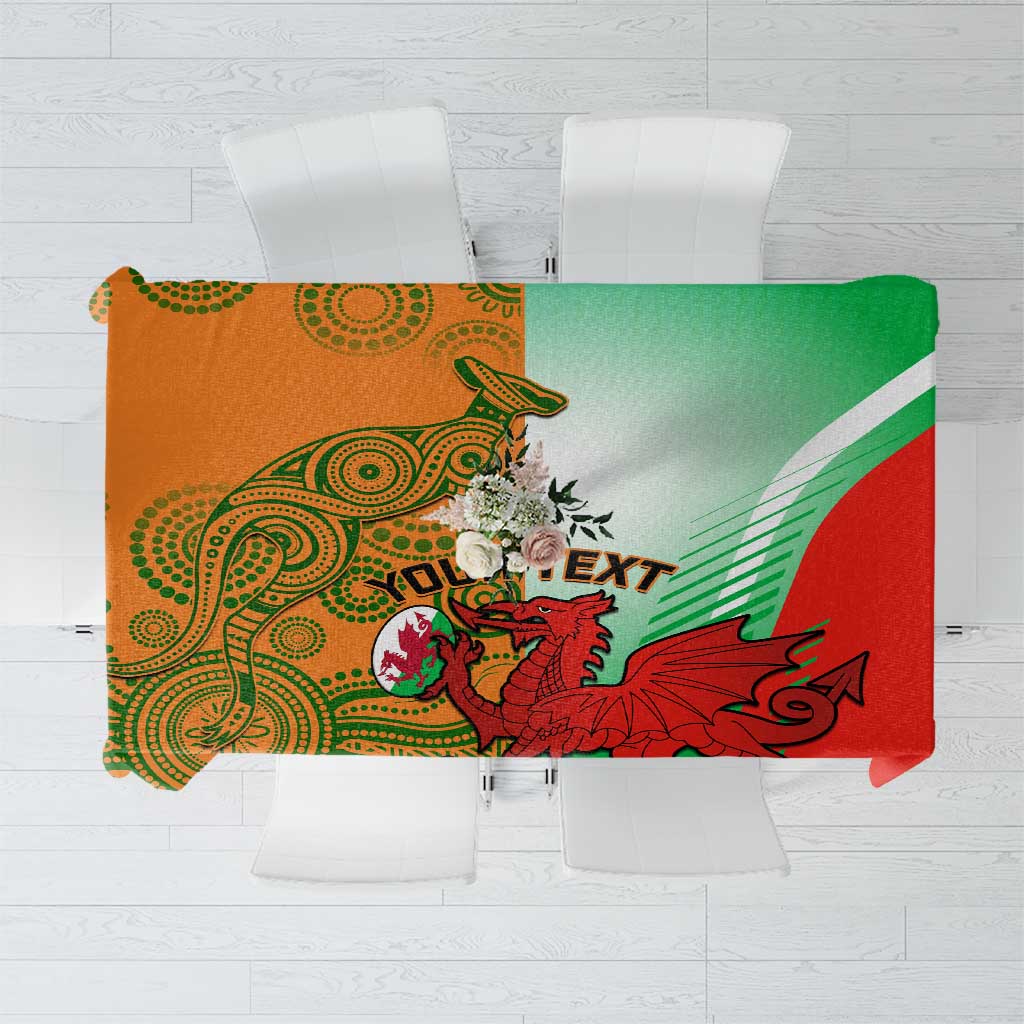 Custom Australia And Wales Rugby Tablecloth Wallabies Welsh Mascots Dynamic Version - Wonder Print Shop
