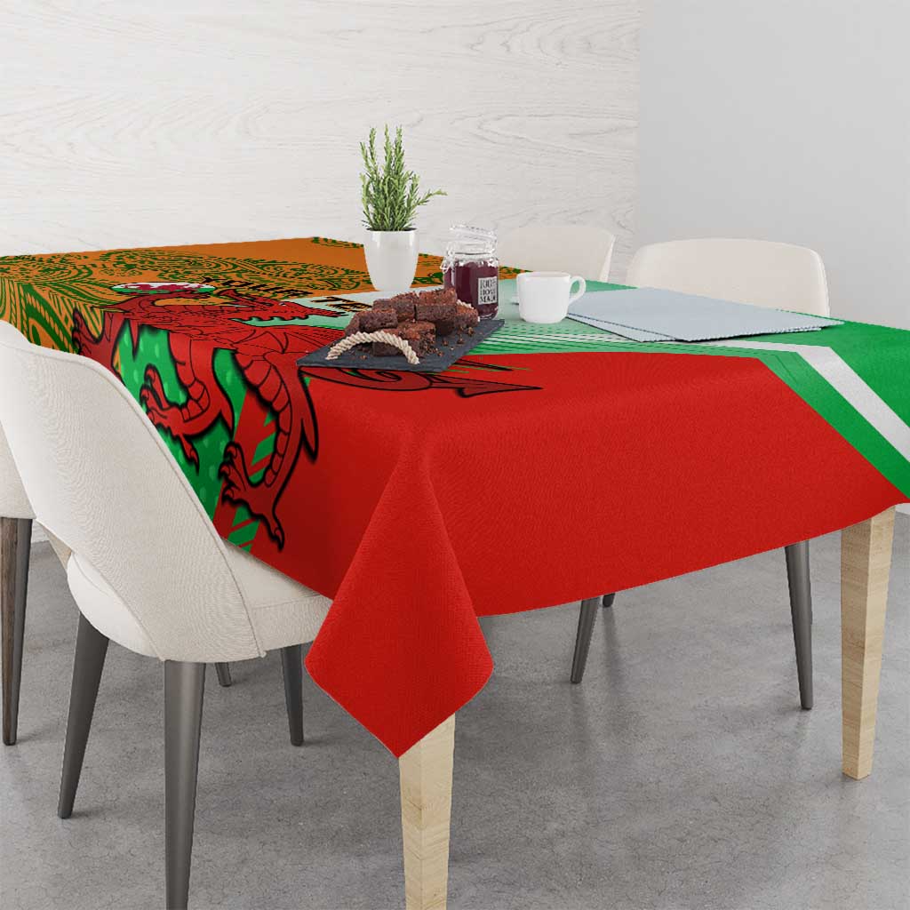 Custom Australia And Wales Rugby Tablecloth Wallabies Welsh Mascots Dynamic Version - Wonder Print Shop