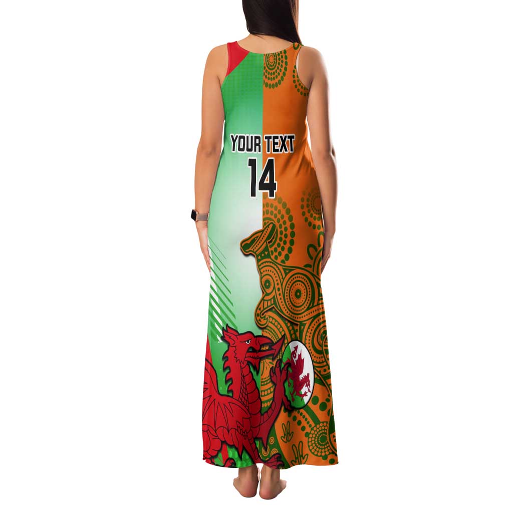 Custom Australia And Wales Rugby Tank Maxi Dress Wallabies Welsh Mascots Dynamic Version - Wonder Print Shop