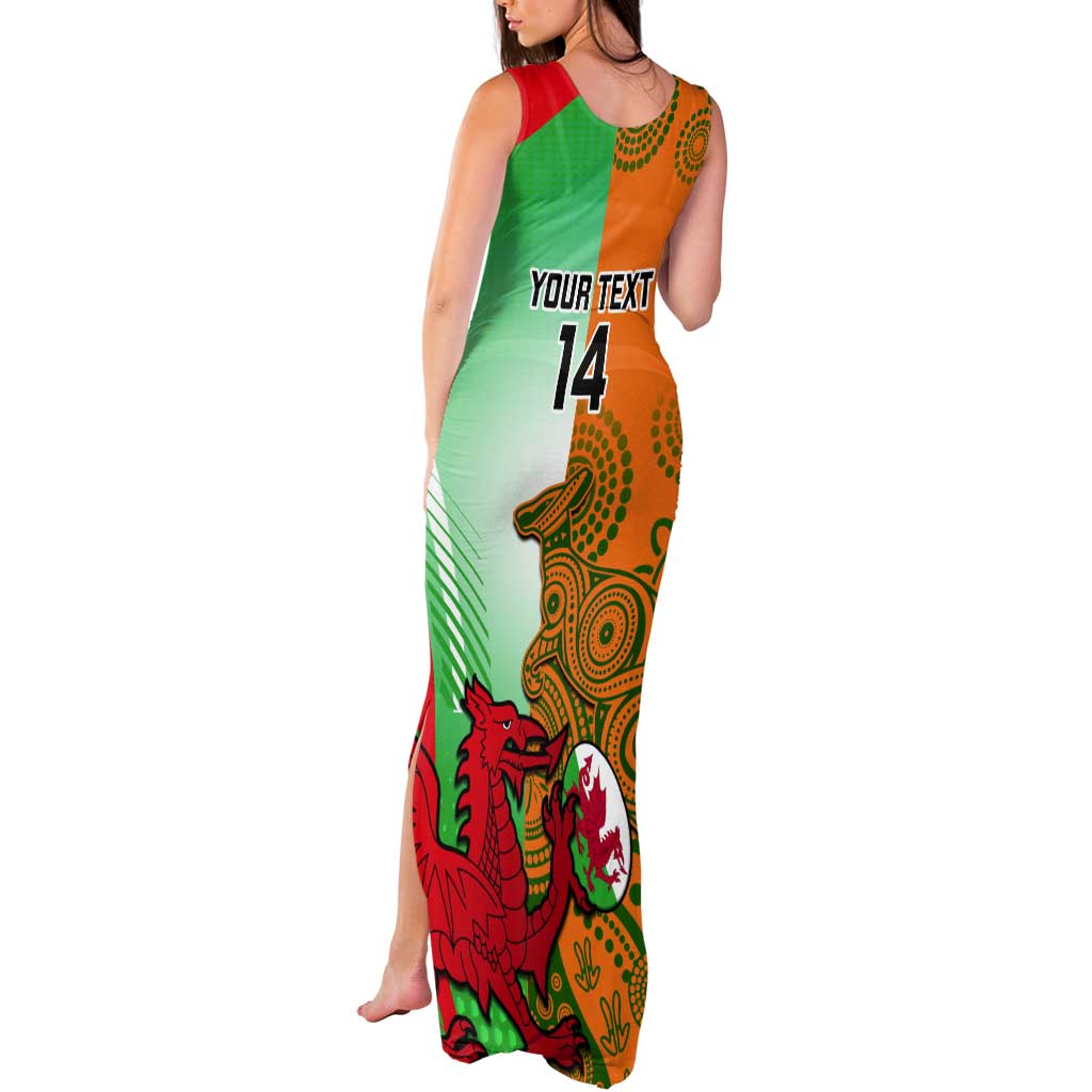 Custom Australia And Wales Rugby Tank Maxi Dress Wallabies Welsh Mascots Dynamic Version - Wonder Print Shop