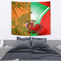 Custom Australia And Wales Rugby Tapestry Wallabies Welsh Mascots Dynamic Version - Wonder Print Shop
