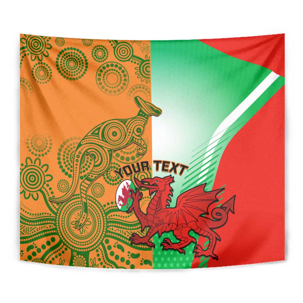 Custom Australia And Wales Rugby Tapestry Wallabies Welsh Mascots Dynamic Version - Wonder Print Shop