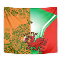 Custom Australia And Wales Rugby Tapestry Wallabies Welsh Mascots Dynamic Version - Wonder Print Shop