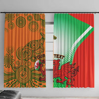 Custom Australia And Wales Rugby Window Curtain Wallabies Welsh Mascots Dynamic Version - Wonder Print Shop
