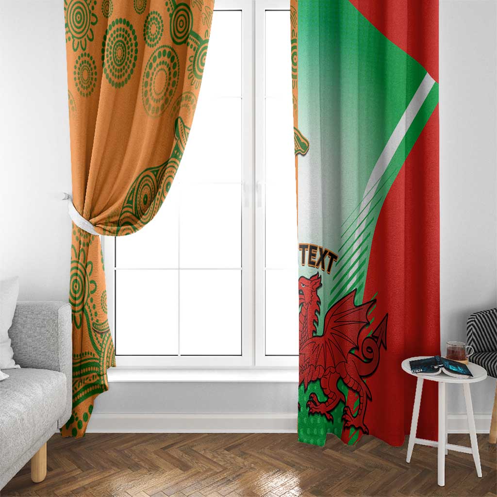 Custom Australia And Wales Rugby Window Curtain Wallabies Welsh Mascots Dynamic Version - Wonder Print Shop