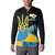 Ukraine Independence Day Button Sweatshirt Slava Ukraini Ukrainian Trident With Sunflowers - Wonder Print Shop