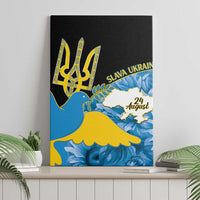 Ukraine Independence Day Canvas Wall Art Slava Ukraini Ukrainian Trident With Sunflowers - Wonder Print Shop