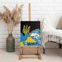 Ukraine Independence Day Canvas Wall Art Slava Ukraini Ukrainian Trident With Sunflowers - Wonder Print Shop