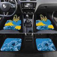 Ukraine Independence Day Car Mats Slava Ukraini Ukrainian Trident With Sunflowers - Wonder Print Shop